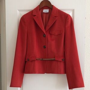 Akris Punto Red Wool Tailored Blazer with Belt
